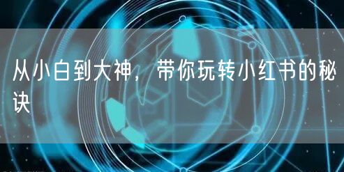 从小白到大神，带你玩转小红书的秘诀