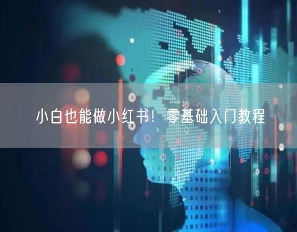 小白也能做小红书！零基础入门教程