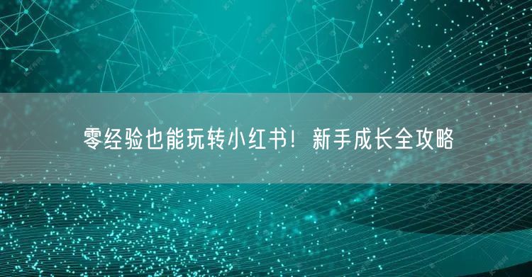 零经验也能玩转小红书！新手成长全攻略